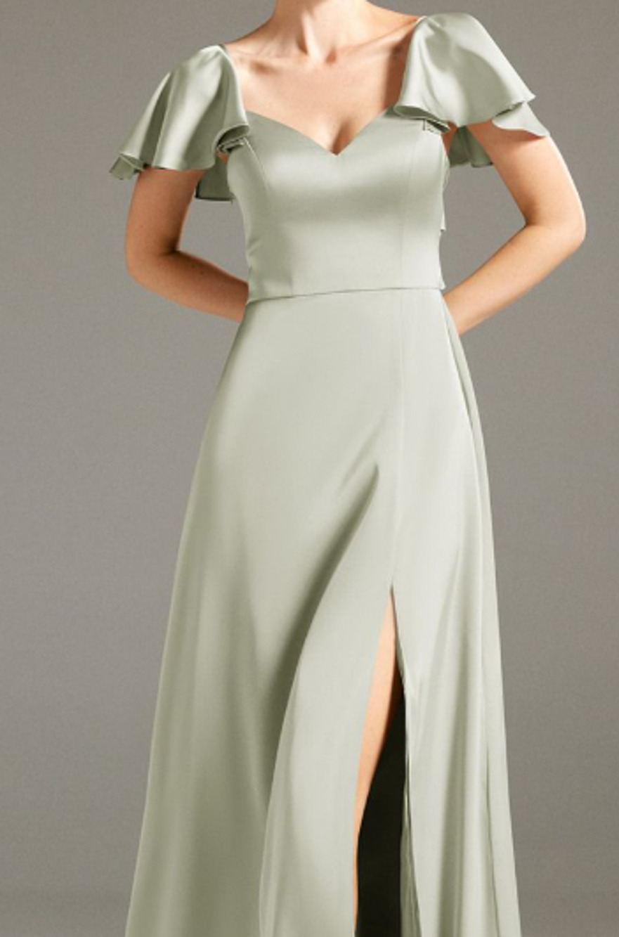 AW BRIDAL 6 S sage green Lotus wedding guest bridesmaid party maxi dress NEW B35